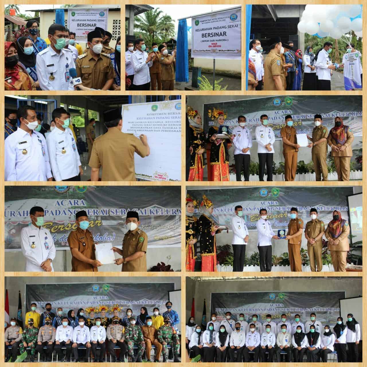 Bertempat Di Kantor Lurah Padang Serai, BNN Kota Bengkulu Laksanakan Kegiatan Acara Peresmian Penetapan Kelurahan Padang Serai Sebagai Kelurahan Bersinar (Bersih Dari Narkoba)