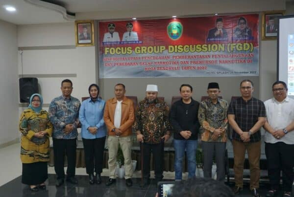 Focus Group Discussion (FGD) Sinergitas Upaya Pencegahan Pemberantasan Penyalahgunaan dan Peredaran Gelap Narkotika di Prekursor Narkotika di Kota Bengkulu Tahun 2022